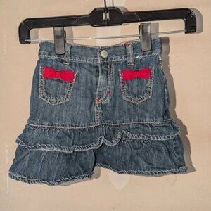*3 FOR $9* Gymboree Ruffled Pocket Tiered Adjustable Waist Jean Skirt Toddler 4T